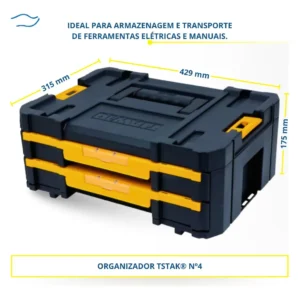 Caixa Organizadora de Ferramentas Dewalt, Modelo (DWST17804), Organizador com Vedação Contra Água
